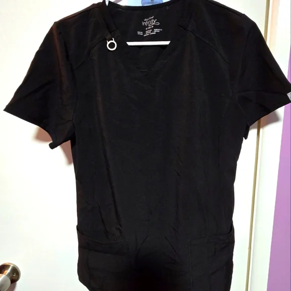 INFINITY Black Womens Scrub Shirt - Picture 1 of 6